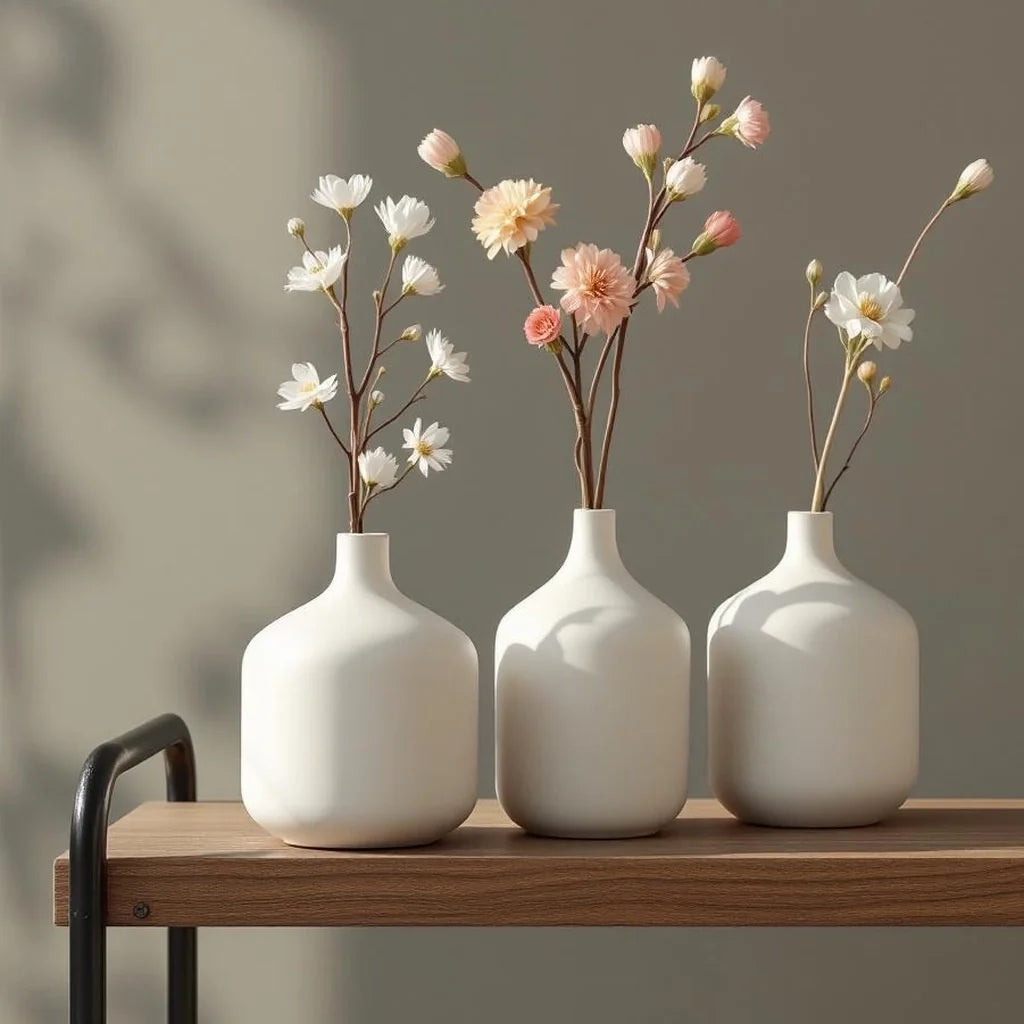 Ceramic Bud Vase Trio