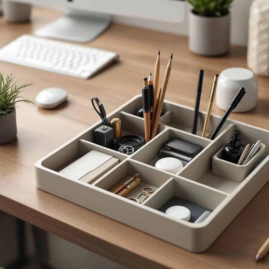 Desk Organizer Tray with Dividers